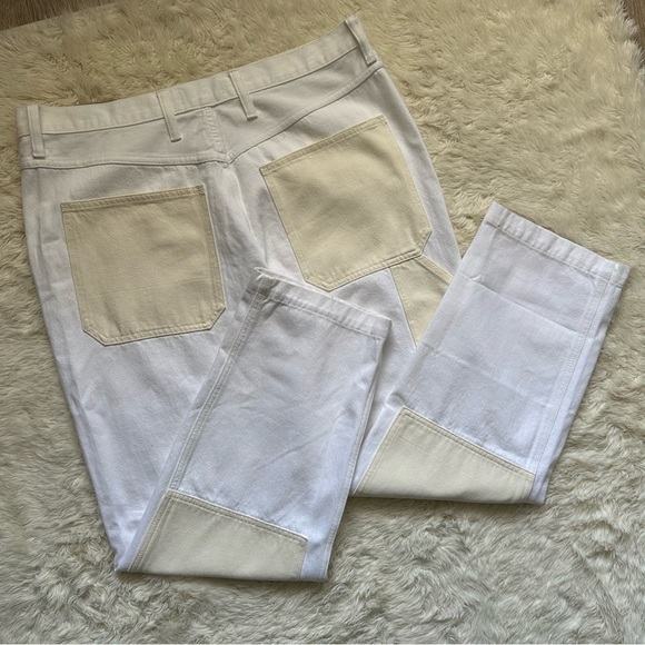 Madewell Jeans The '90s Straight: Two-Tone Workwear Edition White 33 NWT New - Picture 4 of 13